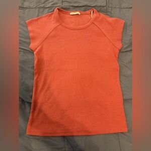 Dusty rose short sleeve ribbed tee